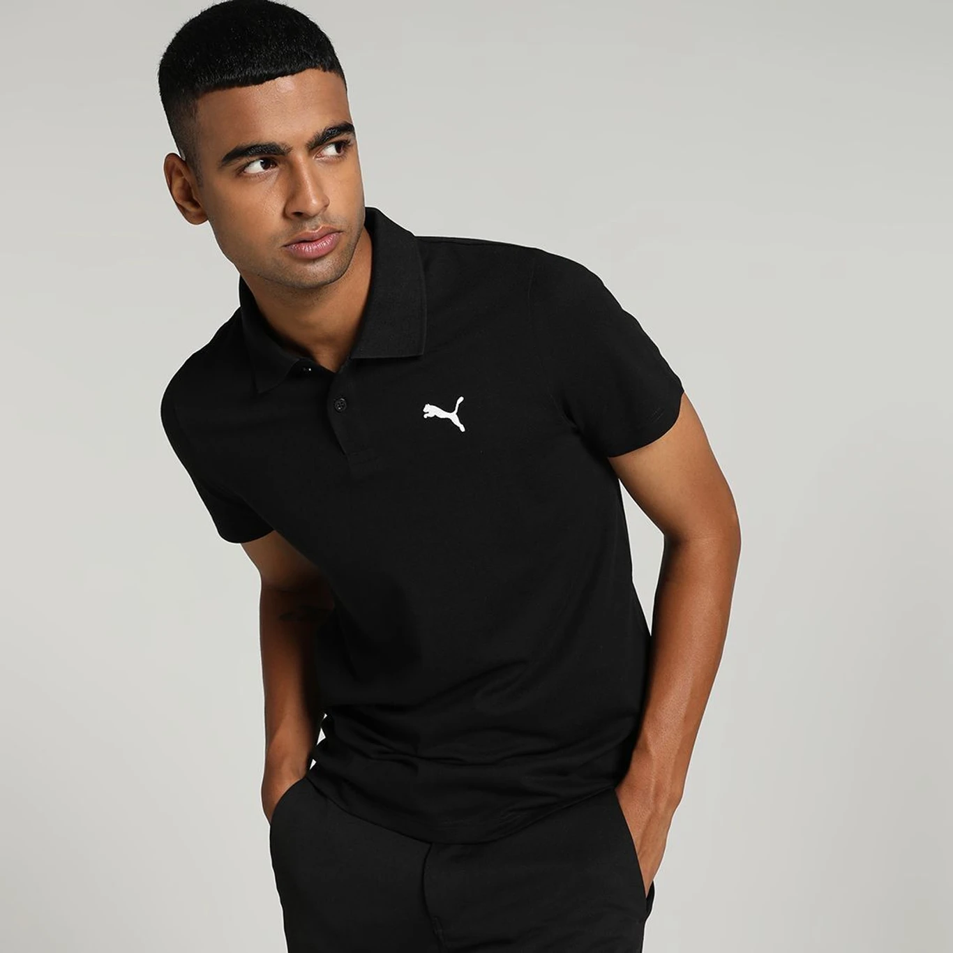 Puma Men's Solid Slim Fit Cotton Essential Polo T-Shirt for Regular wear